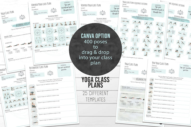 Yoga Class Planner, Yoga Teacher Class Plans, Yoga Class Sequence Planner, Yoga Class Plans - Drag & drop 400 poses to sequence your class