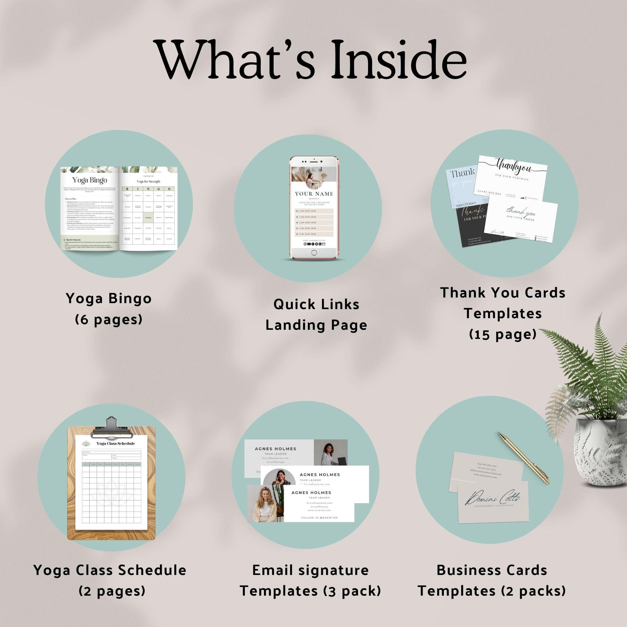 yoga teacher bundle yoga instructor canva templates yoga coach business social media kit wellness marketing materials gift for yoga teacher + 5 Ebooks