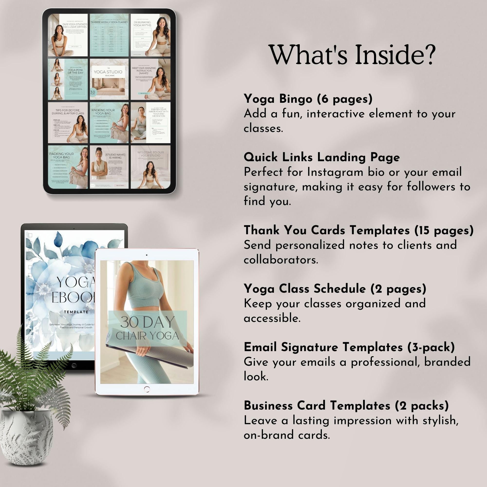 yoga teacher bundle yoga instructor canva templates yoga coach business social media kit wellness marketing materials gift for yoga teacher + 5 Ebooks